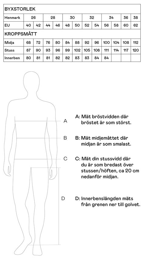 storleksguide herr byxor